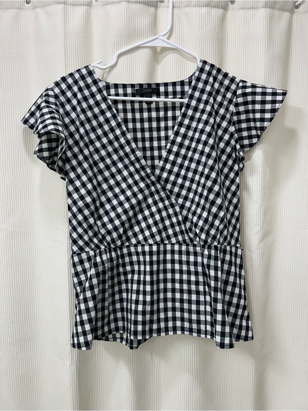 J Crew Wrap Top - Black/White